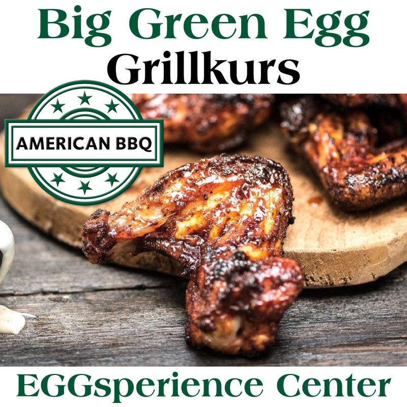Big Green Egg Grillkurs American BBQ mit glasierten Chicken Wings